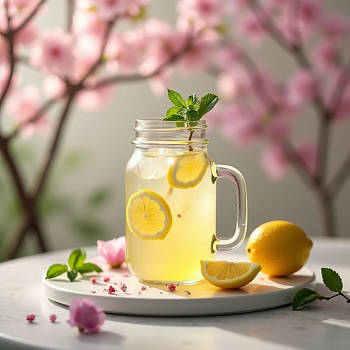 Банка c крышкой и ручкой д/подачи коктейлей стекло 600 мл