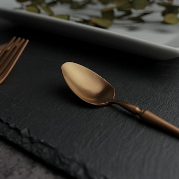 Ложка чайная, "1920-Copper" PVD покрытие,медный матовый цвет