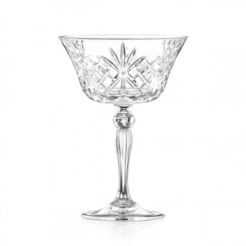 Бокал блюдце для шампанского RCR Style Melodia 260мл, хрустальное стекло, Италия