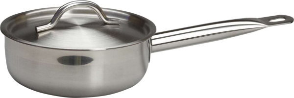 Сотейник 1,3 л. нерж. d=14 см. h=8,5 см. с крышк. тройн дно (индукция) MGsteel /1/