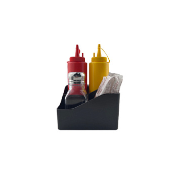 Подставка барная для специй 118*118*70 мм. на 4 предмета, черная MGprof