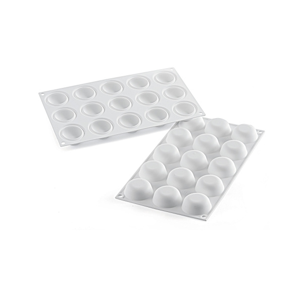 Форма для выпечки 15 ячеек 26 мл. d=45 мм. h=20 мм. Шар силикон Silikomart /1/10/