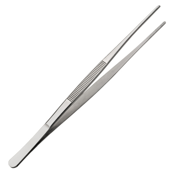 Щипцы (пинцет) 25 см. прямые, нерж. MGsteel /1/100/