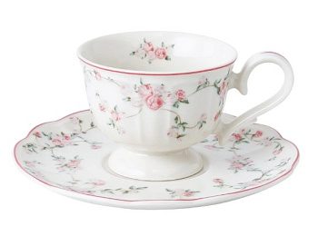 Чайная пара 200 мл,фарфор "NOBLE" серия "Retro Ritz-La Vie En Rose"